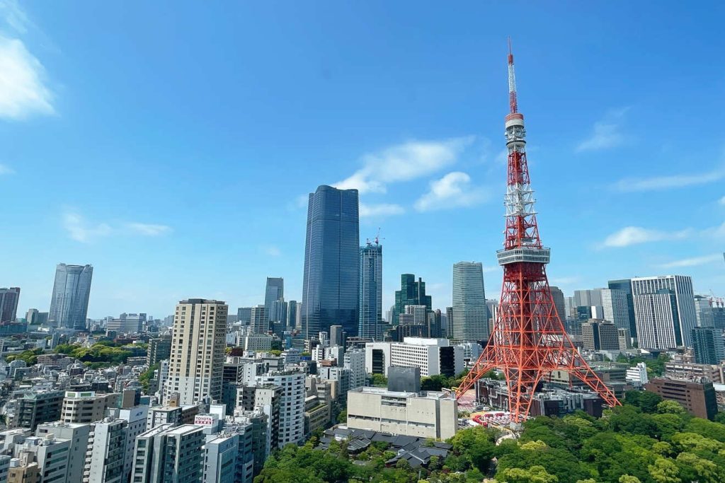 東京タワーと町並み